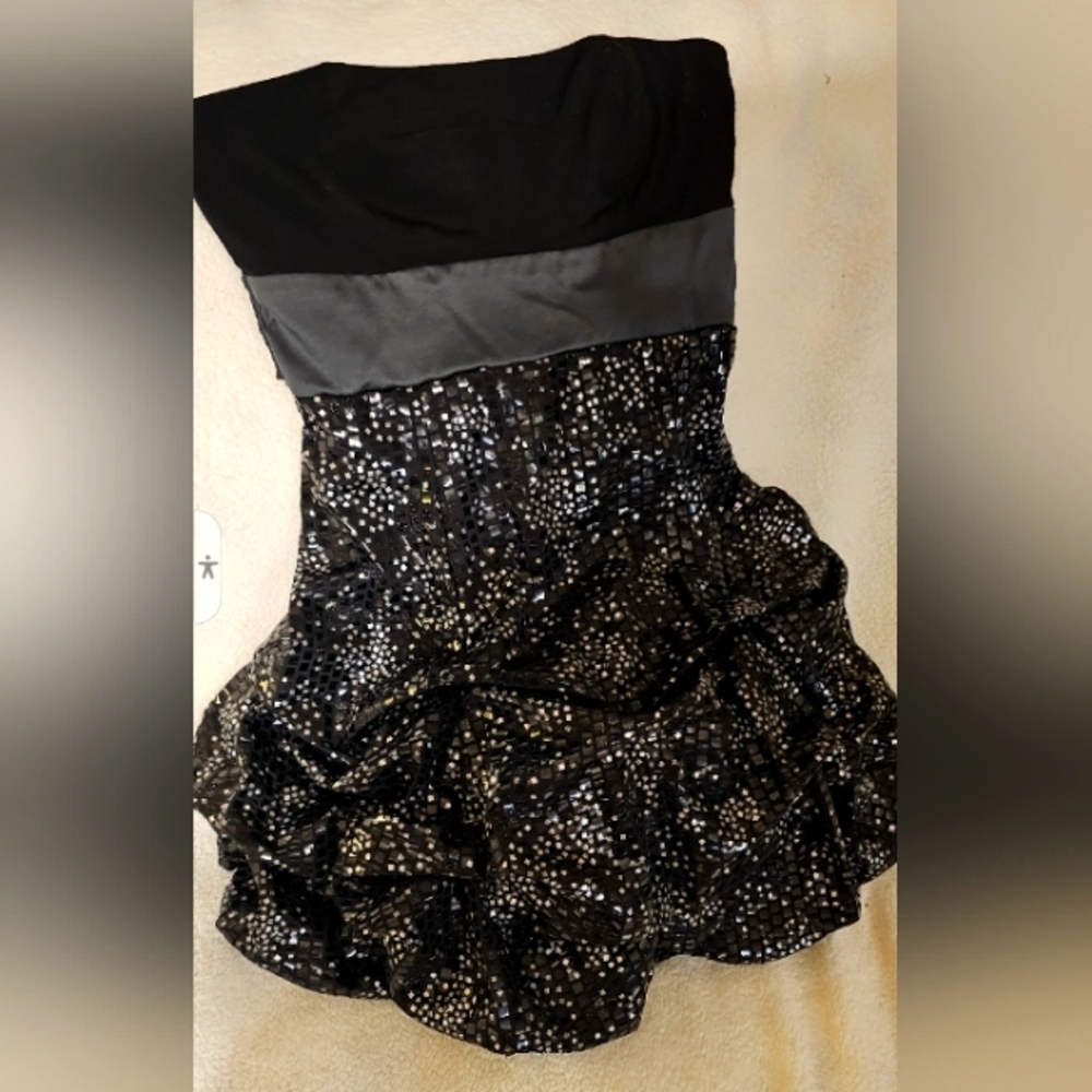 Sparkling Sz 7 Strapless Girls Pageant or Party Dress Stretch Top by Ruby Rox